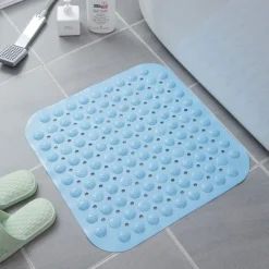 Shower Mats Rubber Shower Mat with Drain Hole - Non-Slip Bathtub Mat for Bathroom, Anti-Mildew, Quick-Drying, Comfortable and Safe for Kids and Elderly