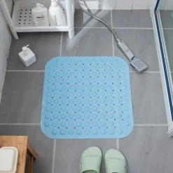 Shower Mats Rubber Shower Mat with Drain Hole - Non-Slip Bathtub Mat for Bathroom, Anti-Mildew, Quick-Drying, Comfortable and Safe for Kids and Elderly