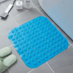 Shower Mats Rubber Shower Mat with Drain Hole - Non-Slip Bathtub Mat for Bathroom, Anti-Mildew, Quick-Drying, Comfortable and Safe for Kids and Elderly