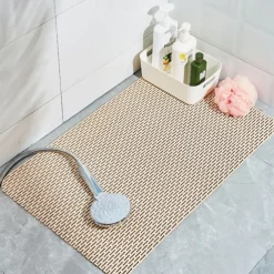 Shower Mats with Drain Hole - Non-Slip Bathtub Mat for Bathroom, Anti-Mildew, Quick-Drying, Comfortable and Safe for Kids and Elderly