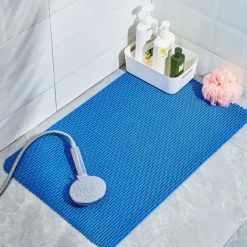 Shower Mats with Drain Hole - Non-Slip Bathtub Mat for Bathroom, Anti-Mildew, Quick-Drying, Comfortable and Safe for Kids and Elderly