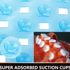 Shower Mats with Drain Hole - Non-Slip Bathtub Mat for Bathroom, Anti-Mildew, Quick-Drying, Comfortable and Safe for Kids and Elderly