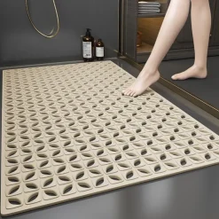 Shower Non Slip Mat, Square Bathtub Mat with Suction Cups & Drain Holes, Rubber Shower Stall Mat, Suspensible Safety Bath Shower Mats