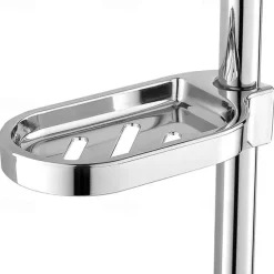 Shower Rail Soap Dish Box Soap Holder Soap Pallet Shower Rod Slide Bar ABS Chrome for Sliding Bar Bathroom Tray Soap Box Slide Bar Soap Dish Holder Replacement Soap Pallet