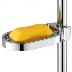 Shower Rail Soap Dish Box Soap Holder Soap Pallet Shower Rod Slide Bar ABS Chrome for Sliding Bar Bathroom Tray Soap Box Slide Bar Soap Dish Holder Replacement Soap Pallet