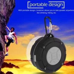 Shower Speaker, IPX7 Waterproof Bluetooth Speaker, Loud HD Sound, Portable Wireless Speaker with Suction Cup & Sturdy Hook, Built-in Mic, for Shower, Pool, Beach, Outdoor
