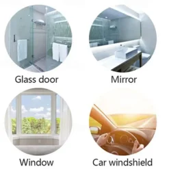 Shower Squeegee Window Glass Wiper Silicone Scraper Cleaner Stainless Steel Bathroom Mirror Wiper Scraper Glass Cleaning Accessories with Hook(Golden)