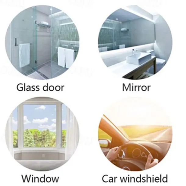 Shower Squeegee Window Glass Wiper Silicone Scraper Cleaner Stainless Steel Bathroom Mirror Wiper Scraper Glass Cleaning Accessories with Hook(Golden)