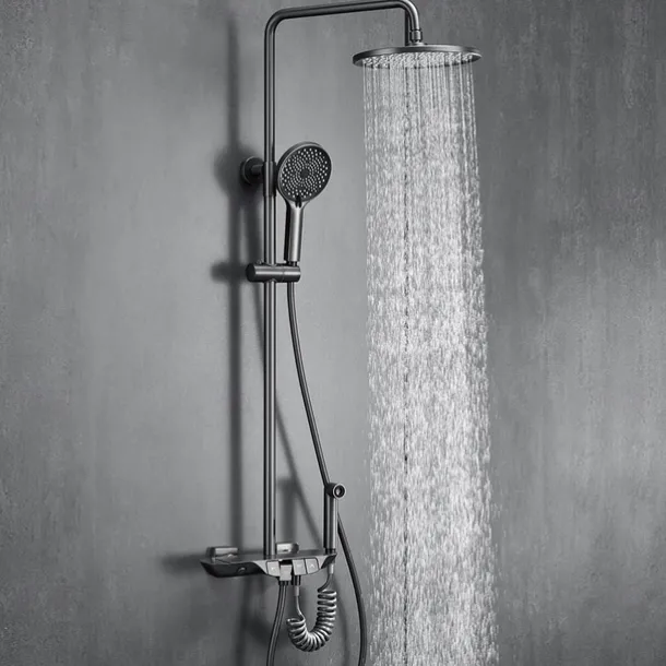 Shower System / Thermostatic Mixer valve Set - Handshower Included Multi Spray Shower Contemporary Electroplated Mount Outside Ceramic Valve Bath Shower Mixer Taps
