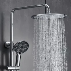 Shower System / Thermostatic Mixer valve Set - Handshower Included Multi Spray Shower Contemporary Electroplated Mount Outside Ceramic Valve Bath Shower Mixer Taps