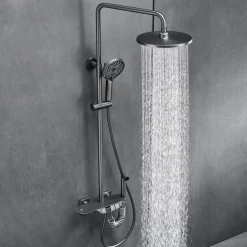 Shower System / Thermostatic Mixer valve Set - Handshower Included Multi Spray Shower Contemporary Electroplated Mount Outside Ceramic Valve Bath Shower Mixer Taps