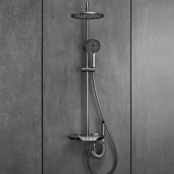 Shower System / Thermostatic Mixer valve Set - Handshower Included Multi Spray Shower Contemporary Electroplated Mount Outside Ceramic Valve Bath Shower Mixer Taps