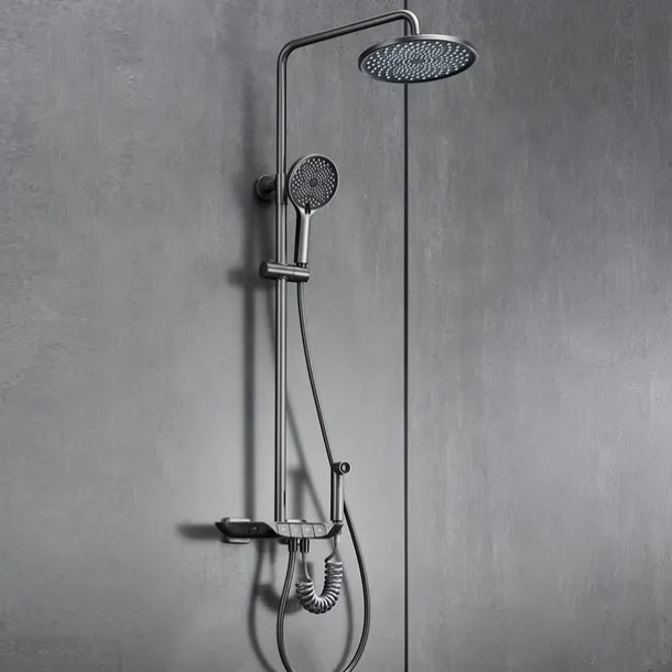 Shower System / Thermostatic Mixer valve Set - Handshower Included Multi Spray Shower Contemporary Electroplated Mount Outside Ceramic Valve Bath Shower Mixer Taps