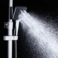 Shower System Faucet Set Wall Mounted, 9 inch Rainfall Shower Head Handshower Handheld Sprayer with Holder Electroplated / Painted Finishes Mount Inside Ceramic Valve Bath Shower