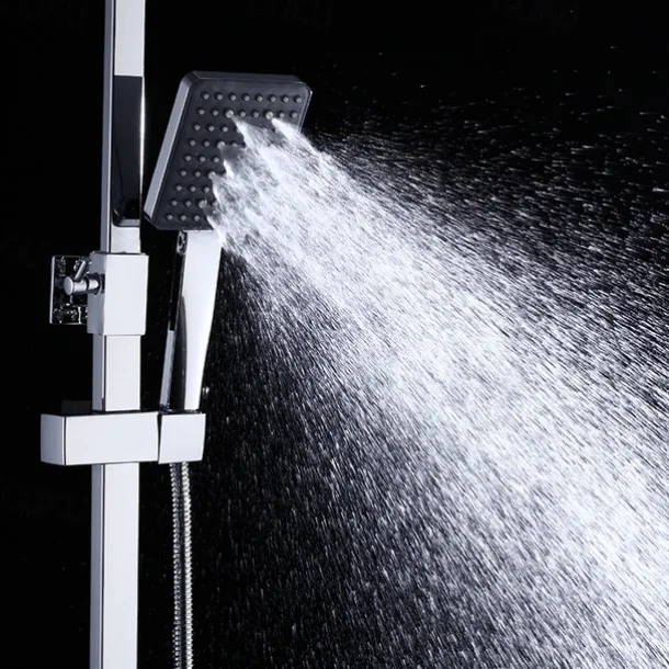 Shower System Faucet Set Wall Mounted, 9 inch Rainfall Shower Head Handshower Handheld Sprayer with Holder Electroplated / Painted Finishes Mount Inside Ceramic Valve Bath Shower