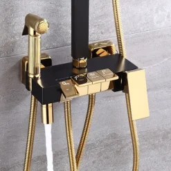 Shower System Faucet Set Wall Mounted, 9 inch Rainfall Shower Head Handshower Handheld Sprayer with Holder Electroplated / Painted Finishes Mount Inside Ceramic Valve Bath Shower