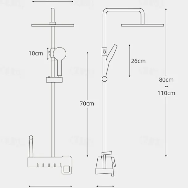 Shower System Faucet Set Wall Mounted, 9 inch Rainfall Shower Head Handshower Handheld Sprayer with Holder Electroplated / Painted Finishes Mount Inside Ceramic Valve Bath Shower