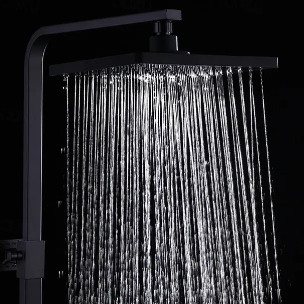 Shower System Faucet Set Wall Mounted, 9 inch Rainfall Shower Head Handshower Handheld Sprayer with Holder Electroplated / Painted Finishes Mount Inside Ceramic Valve Bath Shower