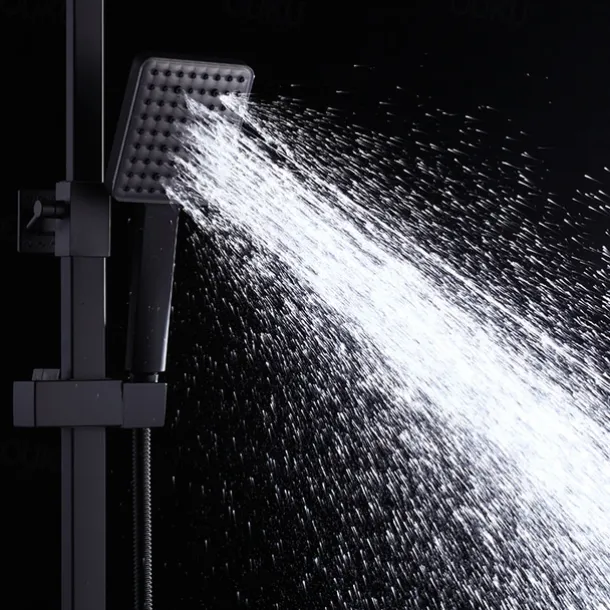 Shower System Faucet Set Wall Mounted, 9 inch Rainfall Shower Head Handshower Handheld Sprayer with Holder Electroplated / Painted Finishes Mount Inside Ceramic Valve Bath Shower