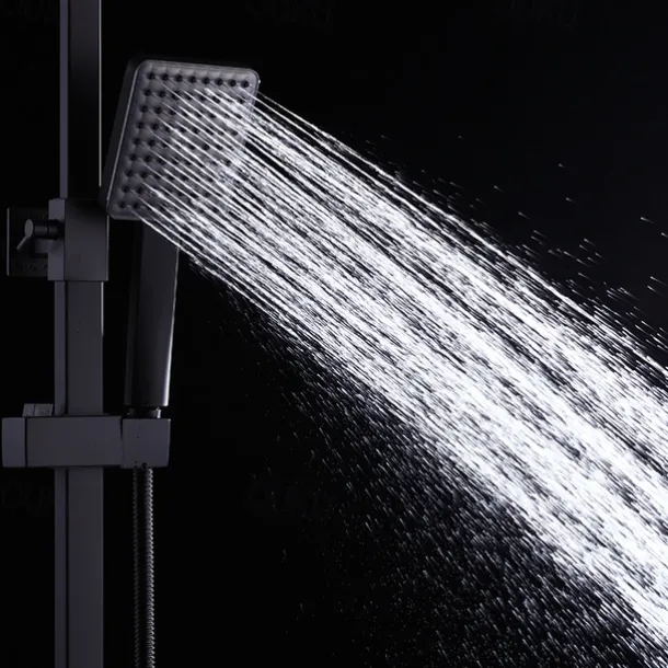 Shower System Faucet Set Wall Mounted, 9 inch Rainfall Shower Head Handshower Handheld Sprayer with Holder Electroplated / Painted Finishes Mount Inside Ceramic Valve Bath Shower