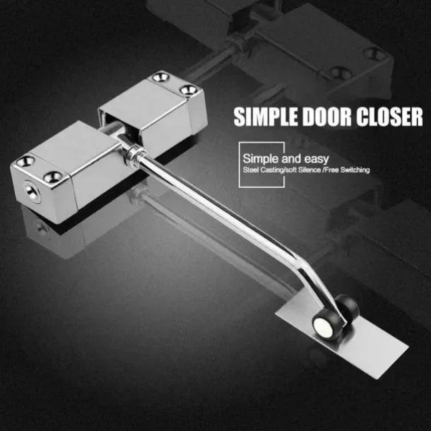 Silent Adjustable Automatic Door Closer,Lightweight, Automatic Door Closer with Soft Close Spring for Effortless, Quiet Door Closing