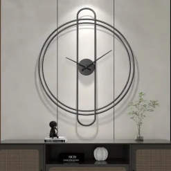 Silent Metal Decorative Modern Wall Clock for Living Room Decor 12 Inch Wall Clocks Battery Operated Non Ticking Minimalist Clock Wall Decor for Office Study Bedroom Kitchen