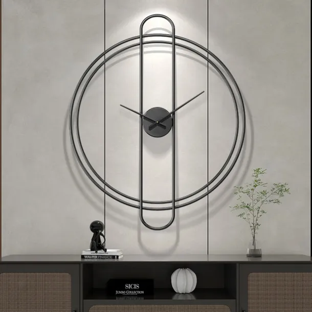 Silent Metal Decorative Modern Wall Clock for Living Room Decor 12 Inch Wall Clocks Battery Operated Non Ticking Minimalist Clock Wall Decor for Office Study Bedroom Kitchen