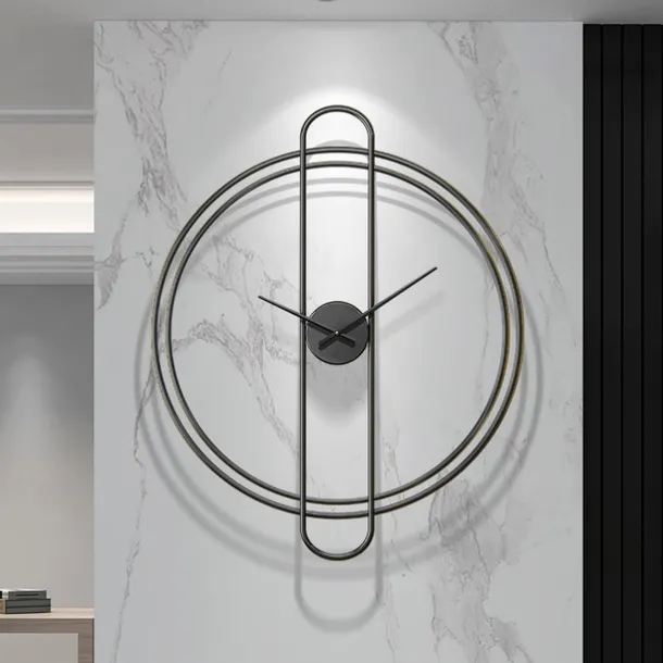 Silent Metal Decorative Modern Wall Clock for Living Room Decor 12 Inch Wall Clocks Battery Operated Non Ticking Minimalist Clock Wall Decor for Office Study Bedroom Kitchen