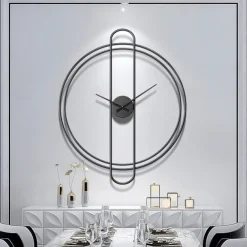 Silent Metal Decorative Modern Wall Clock for Living Room Decor 12 Inch Wall Clocks Battery Operated Non Ticking Minimalist Clock Wall Decor for Office Study Bedroom Kitchen