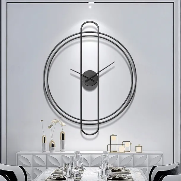 Silent Metal Decorative Modern Wall Clock for Living Room Decor 12 Inch Wall Clocks Battery Operated Non Ticking Minimalist Clock Wall Decor for Office Study Bedroom Kitchen