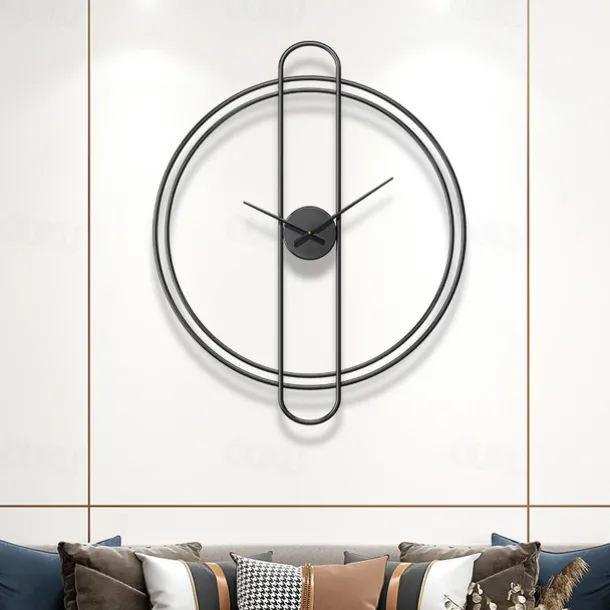 Silent Metal Decorative Modern Wall Clock for Living Room Decor 12 Inch Wall Clocks Battery Operated Non Ticking Minimalist Clock Wall Decor for Office Study Bedroom Kitchen