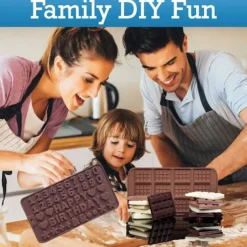 Silicone Chocolate Moulds 6 Pieces Silicone Moulds for Chocolate and Non-Stick Chocolate Molds Letters and Numbers for Making Chocolate Muffins Cakes 6 Shapes