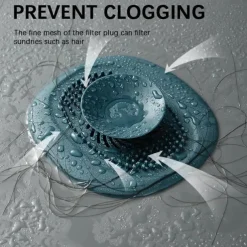 Silicone Kitchen Sink Plug Shower Filter Drain Cover Stopper Sink Strainer Drainer Floor Drain Hair Catcher Bathroom Accessorie