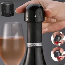 Silicone Sealed Wine, Beer, Champagne Stopper, Red Wine Bottle Cap Stopper, Silicone Sealed Champagne Bottle Stopper, Compact Preservation Wine Stopper, Bar Tools