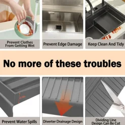 Silicone Sink Edge Protectors, Kitchen Sink Splash Guards, 4