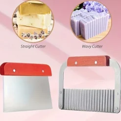 Silicone Soap Molds for Soap Making Kit Soap Making Supplies with Soap Cutters, Wooden Box, Wavy and Straight Scraper
