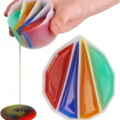 Silicone Split Cups 4 Pcs Thickened And Durable Resin Mixing Cups Fluid Art Acrylic Paint Pouring Drawing Resin Pouring DIY Make Resin Art Drawings With 2-5 Channels Divider Paint Pouring Supplies