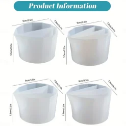 Silicone Split Cups 4 Pcs Thickened And Durable Resin Mixing Cups Fluid Art Acrylic Paint Pouring Drawing Resin Pouring DIY Make Resin Art Drawings With 2-5 Channels Divider Paint Pouring Supplies