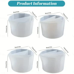 Silicone Split Cups 4 Pcs Thickened And Durable Resin Mixing Cups Fluid Art Acrylic Paint Pouring Drawing Resin Pouring DIY Make Resin Art Drawings With 2-5 Channels Divider Paint Pouring Supplies