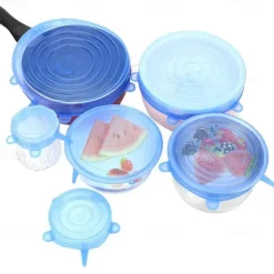 Silicone Stretch Lids 2 Color 24 Packs Zero Waste Reusable Silicon Container Lid for Cover Leftover Food and Fruit or Seal Bowl 6 12 Packs