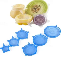 Silicone Stretch Lids 2 Color 24 Packs Zero Waste Reusable Silicon Container Lid for Cover Leftover Food and Fruit or Seal Bowl 6 12 Packs