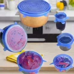 Silicone Stretch Lids 2 Color 24 Packs Zero Waste Reusable Silicon Container Lid for Cover Leftover Food and Fruit or Seal Bowl 6 12 Packs