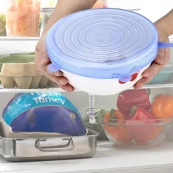 Silicone Stretch Lids 2 Color 24 Packs Zero Waste Reusable Silicon Container Lid for Cover Leftover Food and Fruit or Seal Bowl 6 12 Packs