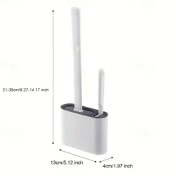 Silicone Toilet Brush And Holder with Sticky Hook, Wall Hanging Toilet Brush, Silicone Soft Bristles Brush, Toilet Floor Cleaning Tool