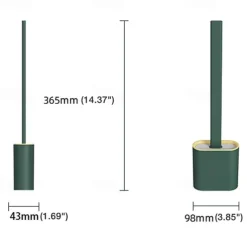 Silicone Toilet Brush and Holder Set,Revolutionary Flex Toilet Brush, Deep Cleaner Bathroom Toilet Brush and Quick Drying Holder Set, No-Slip Long Plastic Handle