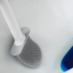 Silicone Toilet Brush Wall Mounted Removable Handle Holder Set No-Slip Bendable Brush Head Cleaning Tools WC Accessories