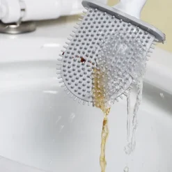 Silicone Toilet Brush Wall Mounted Removable Handle Holder Set No-Slip Bendable Brush Head Cleaning Tools WC Accessories