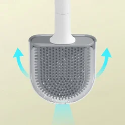 Silicone Toilet Brush Wall Mounted Removable Handle Holder Set No-Slip Bendable Brush Head Cleaning Tools WC Accessories