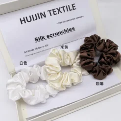 Silk Hair Scrunchies Ties for Frizz & Breakage Prevention, 100% Mulberry, No Damage, Elastic Ponytail Holders, 1Pc