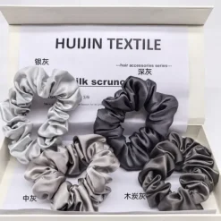 Silk Hair Scrunchies Ties for Frizz & Breakage Prevention, 100% Mulberry, No Damage, Elastic Ponytail Holders, 1Pc